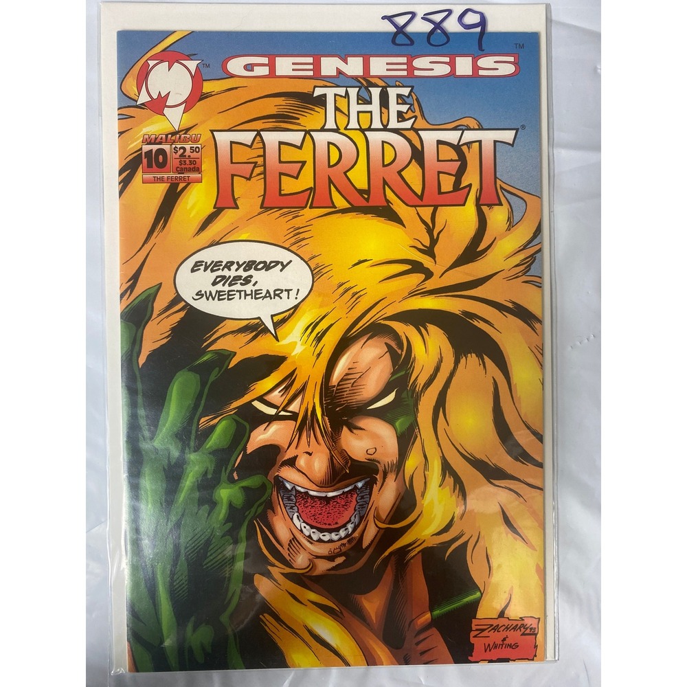 Malibu Comics The Ferret Issue‎ 10 Genesis 1993 Modern Age Superhero Comic Book